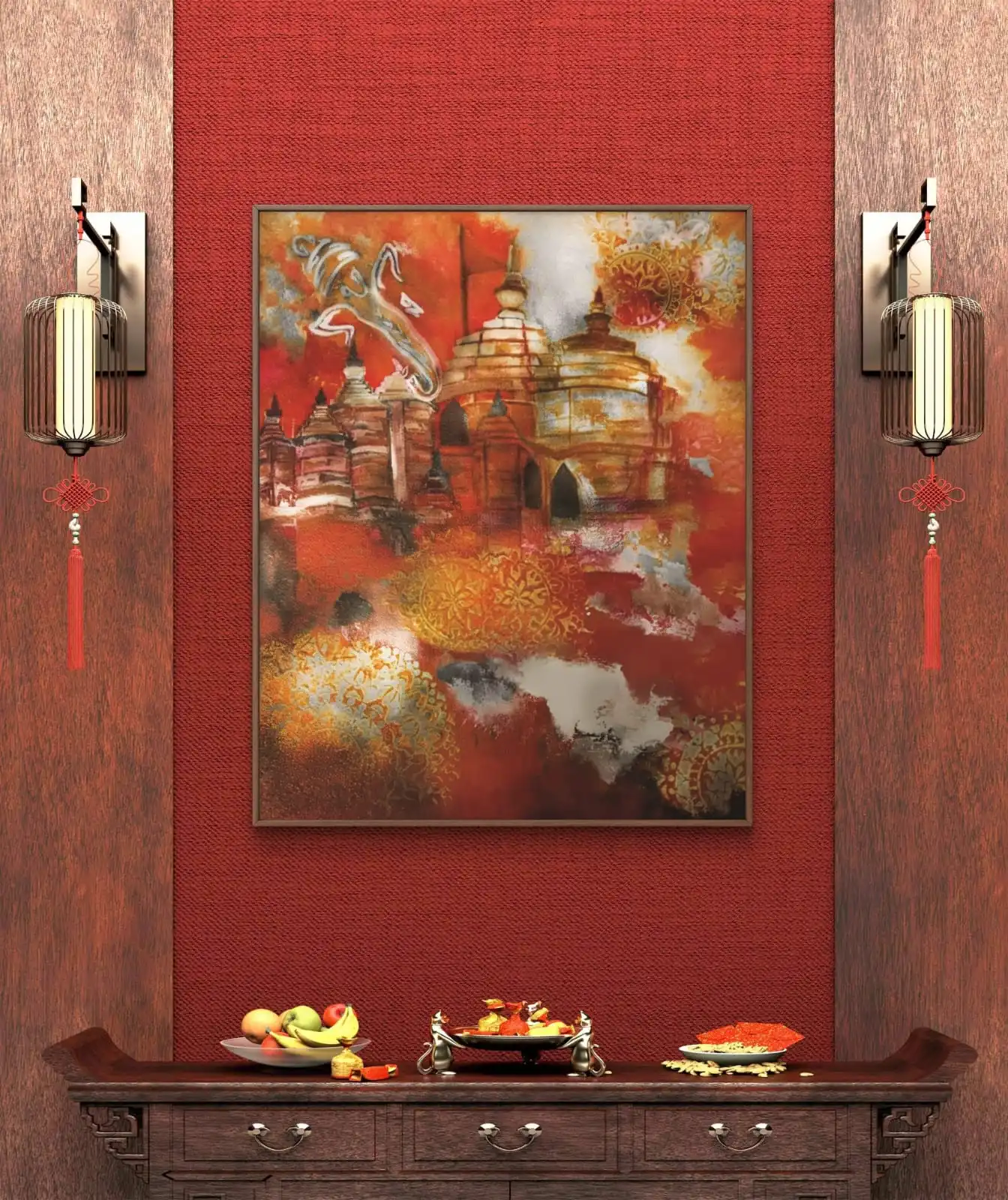 Ganesha Temple Echoes Canvas fine art print on cotton