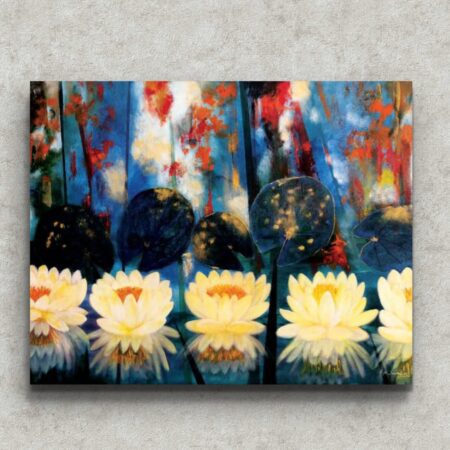 Dancing Mood floral painting original handmade acrylic artwork by Sabiha Hasan Sumbul.