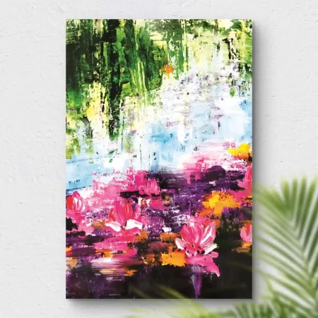 Lilies Blossom Art Prints on Cotton Canvas by Sabiha Hasan Sumbul