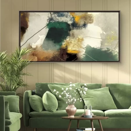 Abstract Terrain wall art – modern abstract acrylic painting fine art print on cotton canvas, signed by artist