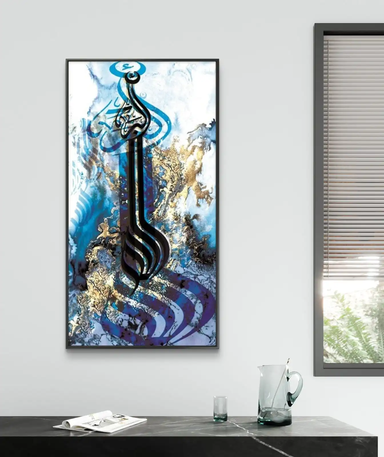 Echo of Greatness handmade Arabesque calligraphy canvas painting