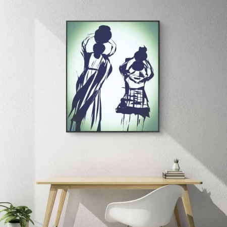 Mother Life Coach Painting Coach in blue tones on white and light green background