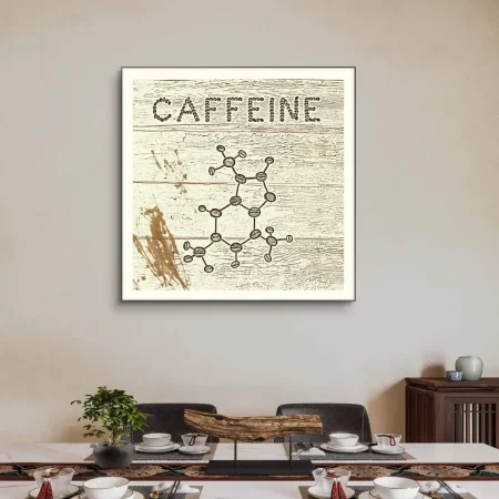 Caffeine molecular typography art coffee chemistry design