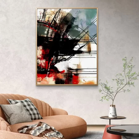 Living Lines Abstract Painting – modern acrylic artwork on cotton canvas