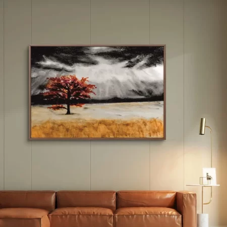 Lone Tree in Motion – Original Acrylic Landscape Painting on Canvas