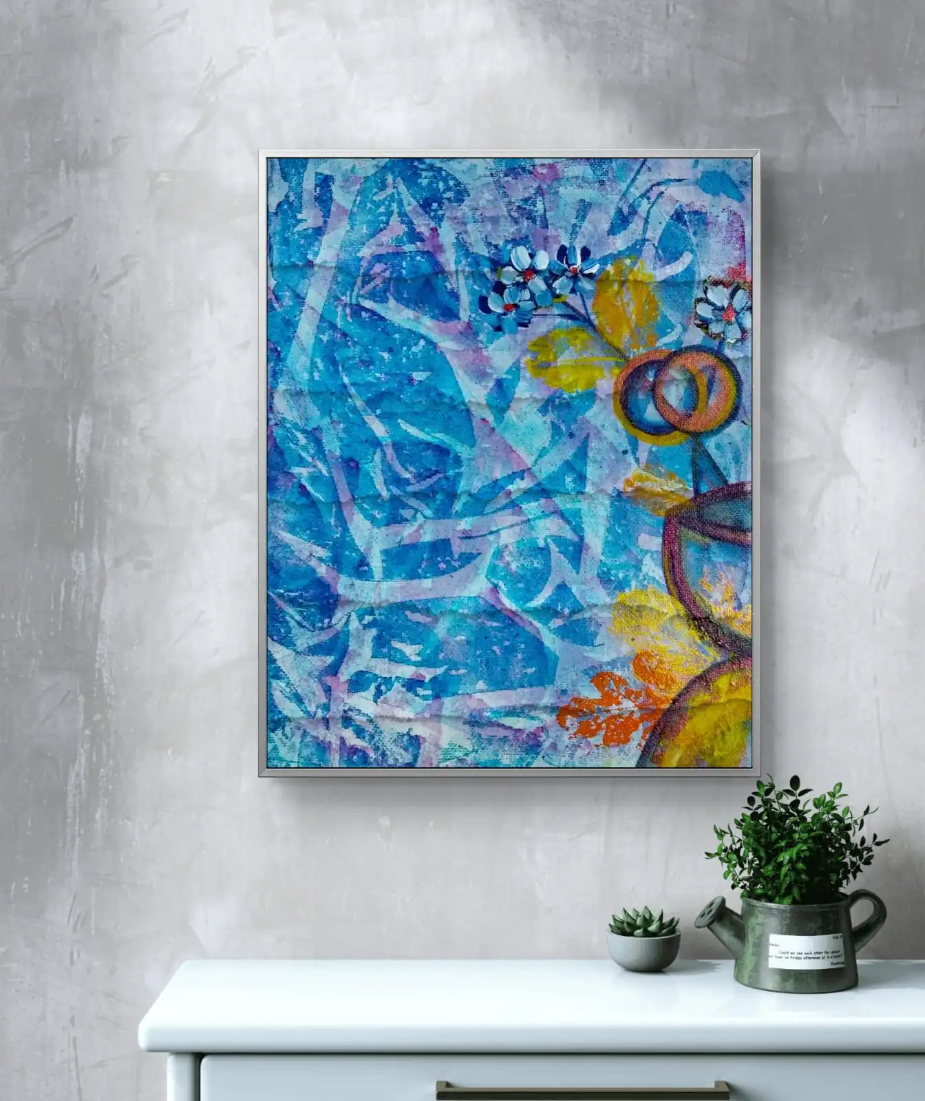 Manthan 2 – original abstract acrylic painting by S.H. Sumbul showcasing bold textures and vibrant colors, contemporary fine art for modern interiors.