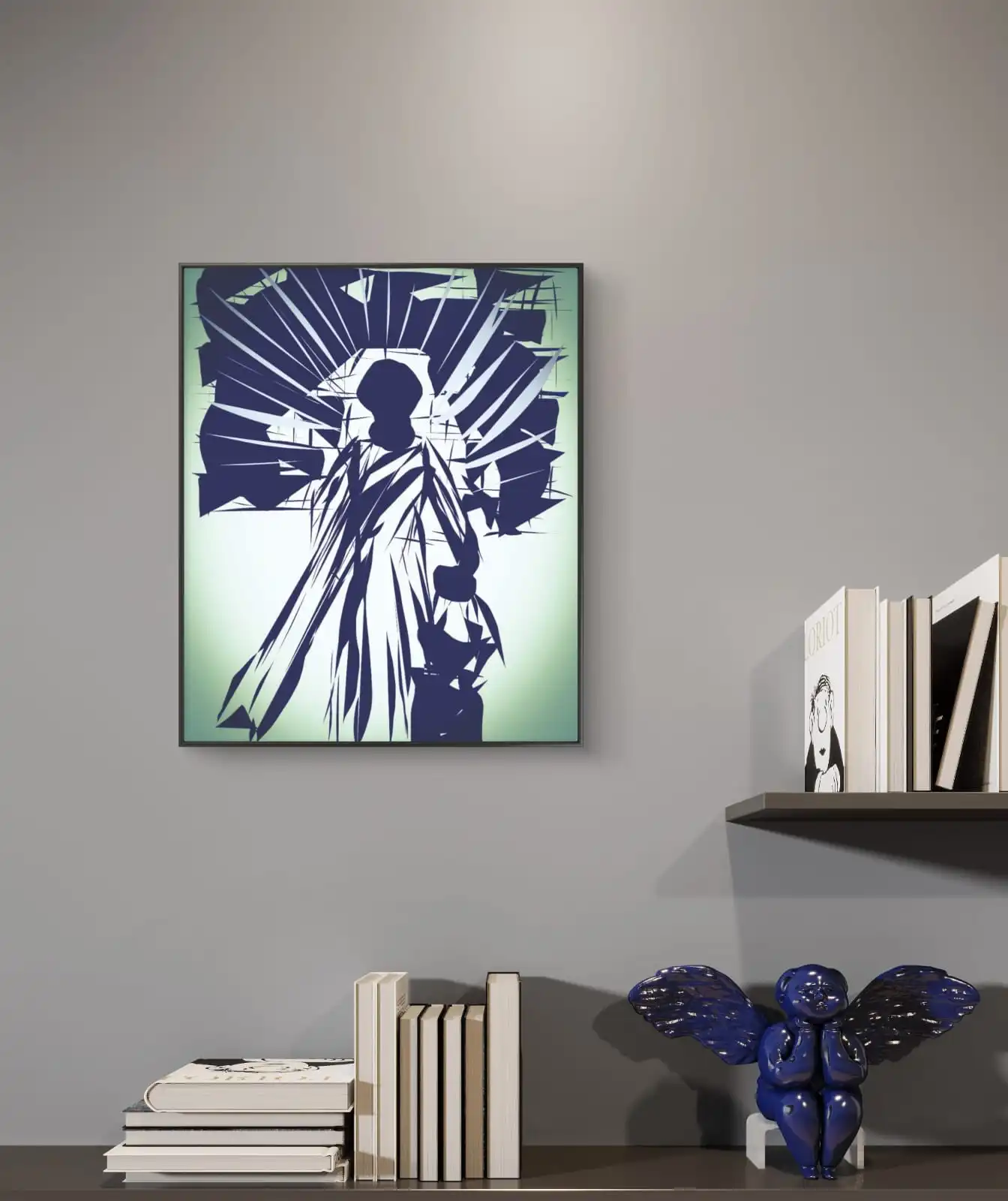 Mother Guides Child Truth Path of Truth blue digital canvas painting