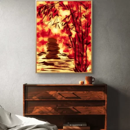 Sacred Balance Five Stones Canvas Art Print Signed by Artist