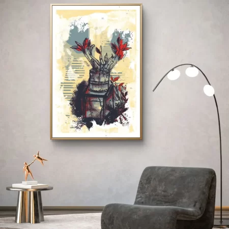 Urban Growth abstract acrylic painting – modern city-inspired fine art print on canvas