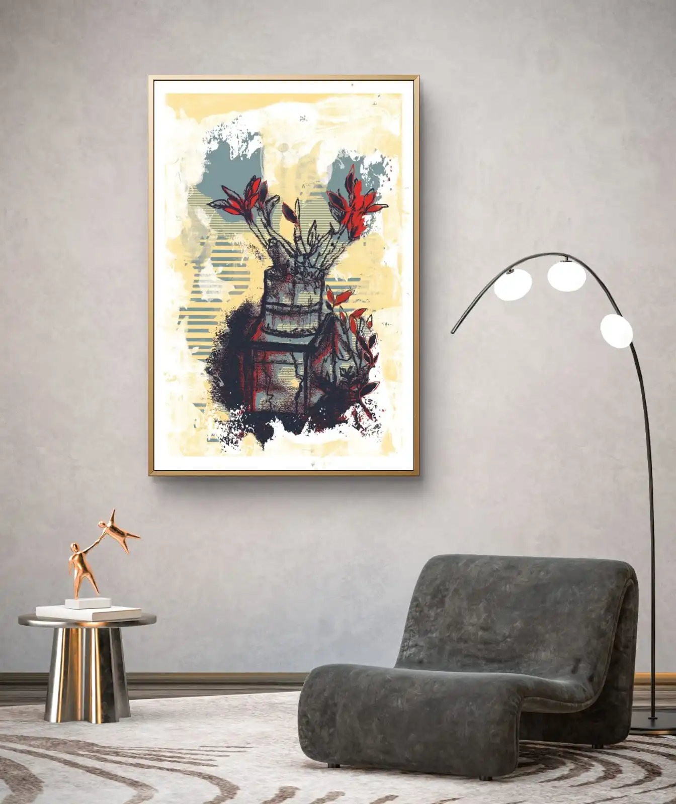 Urban Growth abstract acrylic painting – modern city-inspired fine art print on canvas