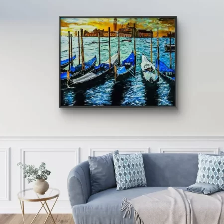 Venice Acrylic Painting fine art print on cotton canvas