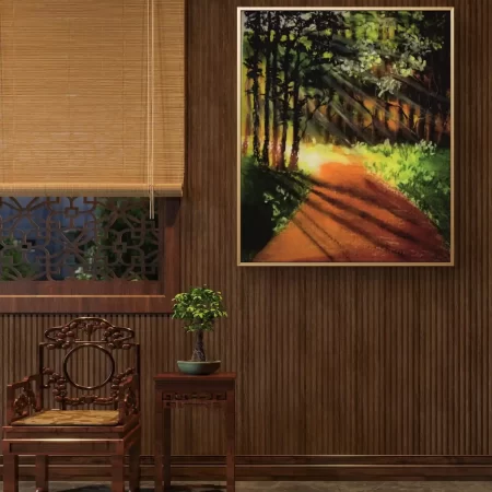 Walk in Forest acrylic canvas painting on premium cotton canvas