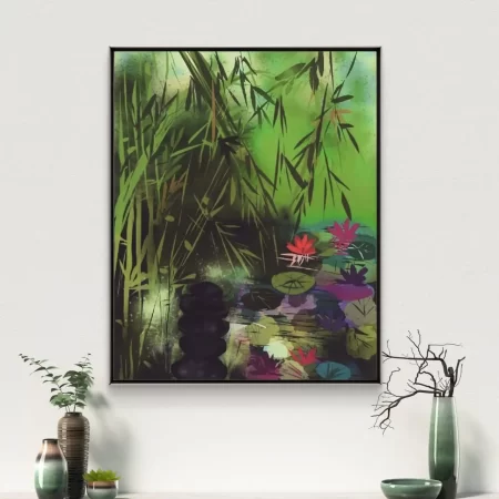 Whispers of Bamboo art print on cotton canvas signed by artist