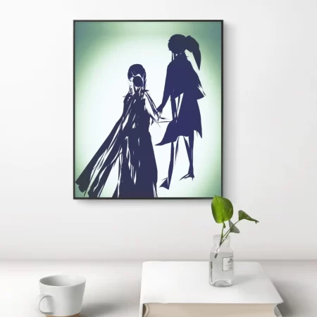 Mother Child Friendship Painting Friend Forever in blue tones on white and light green background
