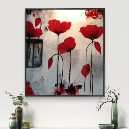 Keys to Happiness Painting motivational floral artwork on fine art cotton canvas, signed by artist, framed and unframed options for modern home and office décor