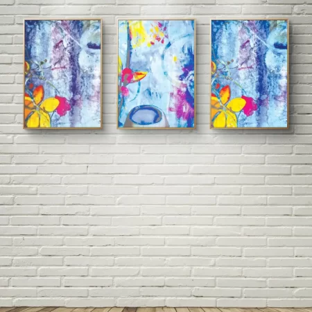 Ocean of Blossoms painting contemporary acrylic floral fine art print on cotton canvas
