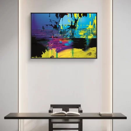Radiant Water Mirror Pop landscape artwork with neon reflection and vibrant abstract colors