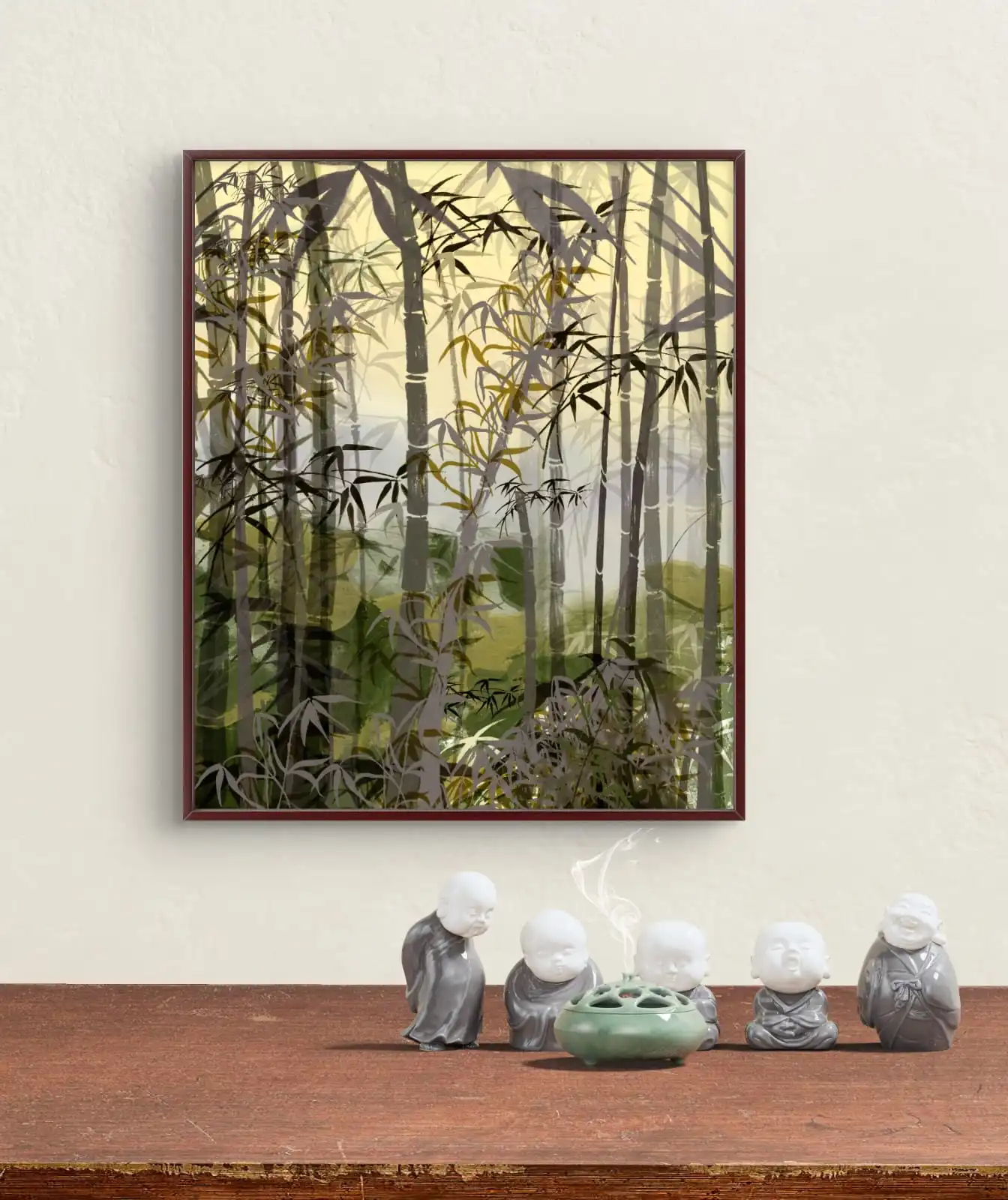 Bamboo Forest landscape painting fine art print on cotton canvas