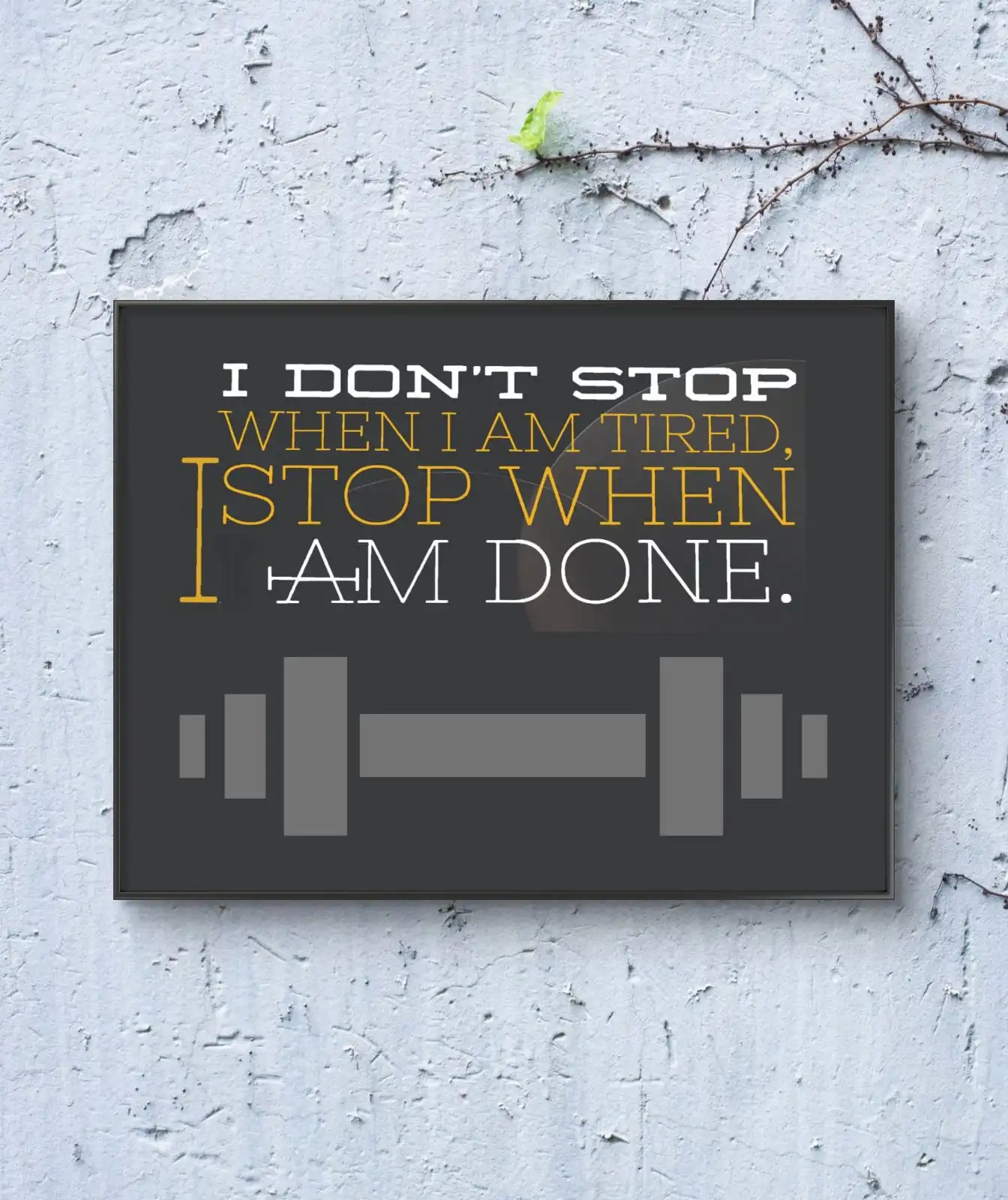 Gym discipline typography art fitness motivation canvas artwork