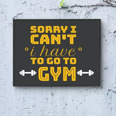 Gym over everything typography fitness canvas artwork