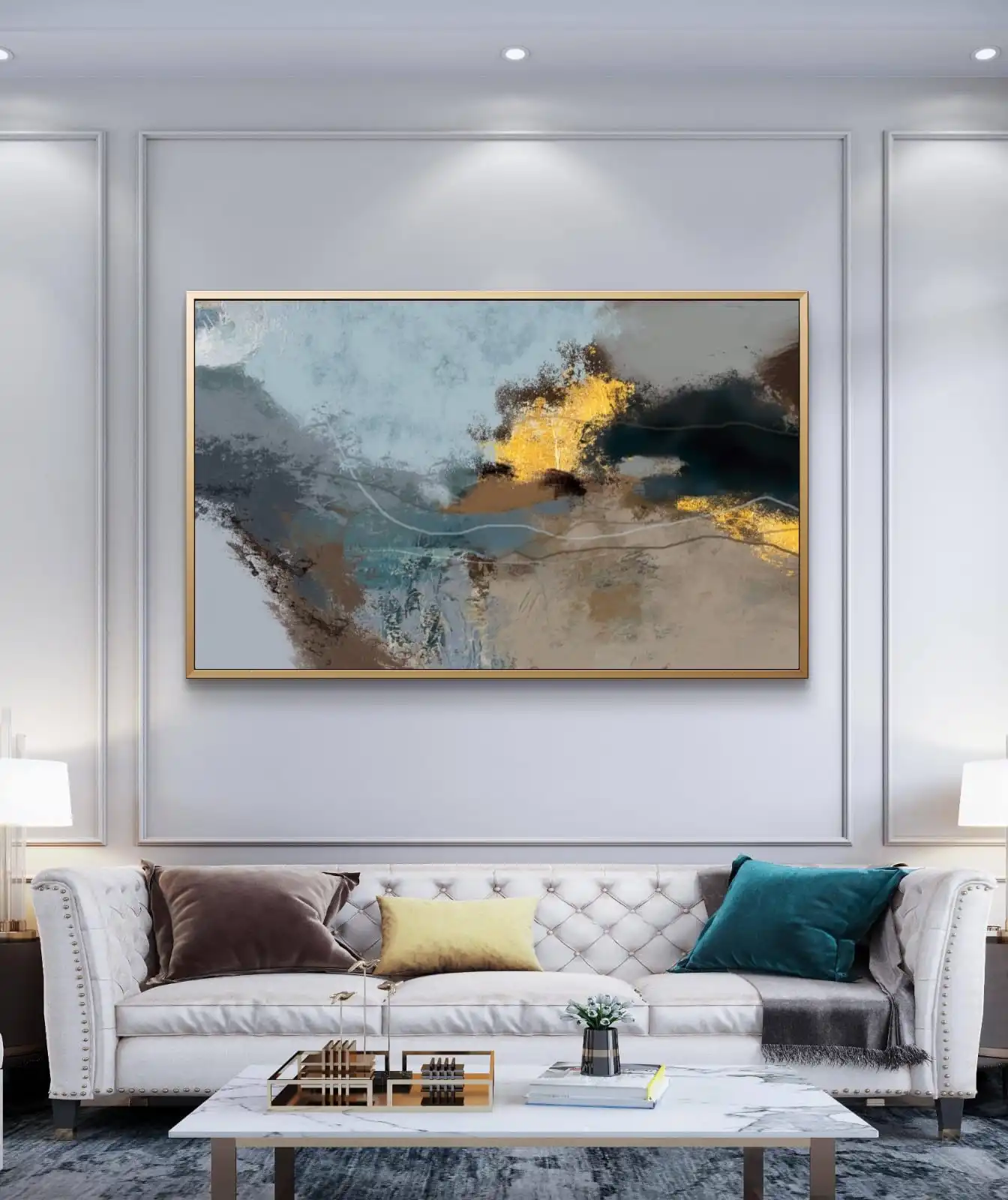 Journey Through Shadow Painting – Abstract Acrylic Fine Art Print on Cotton Canvas