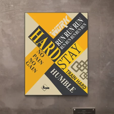 Earn strength gym typography fitness canvas artwork