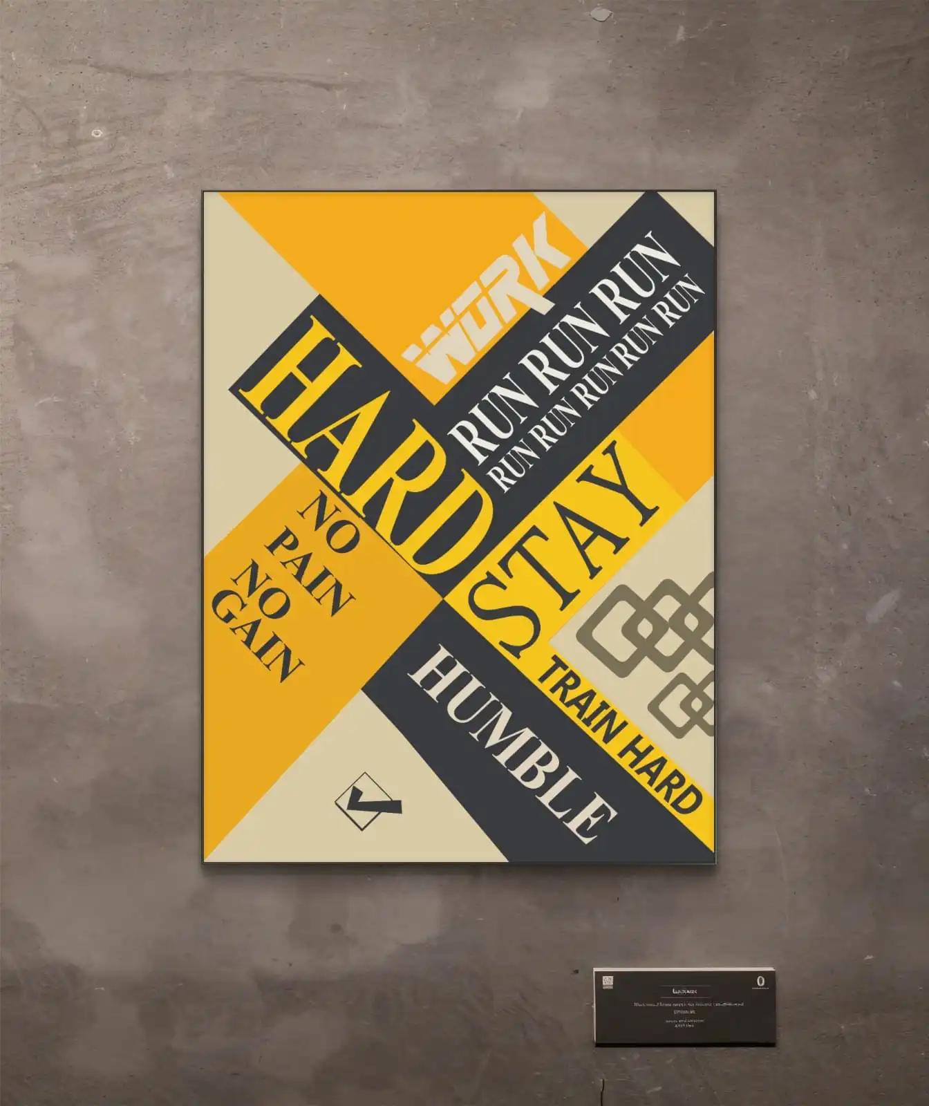 Earn strength gym typography fitness canvas artwork