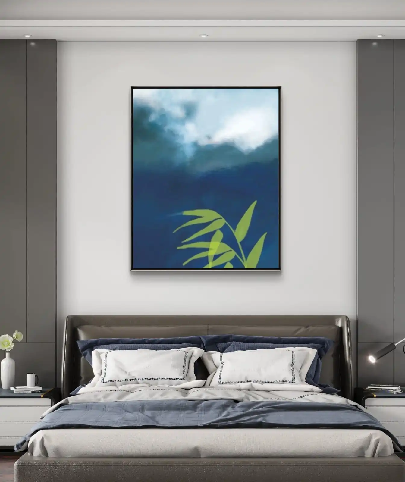 Leaves Under the Sky nature artwork showing floating leaves beneath an open sky.