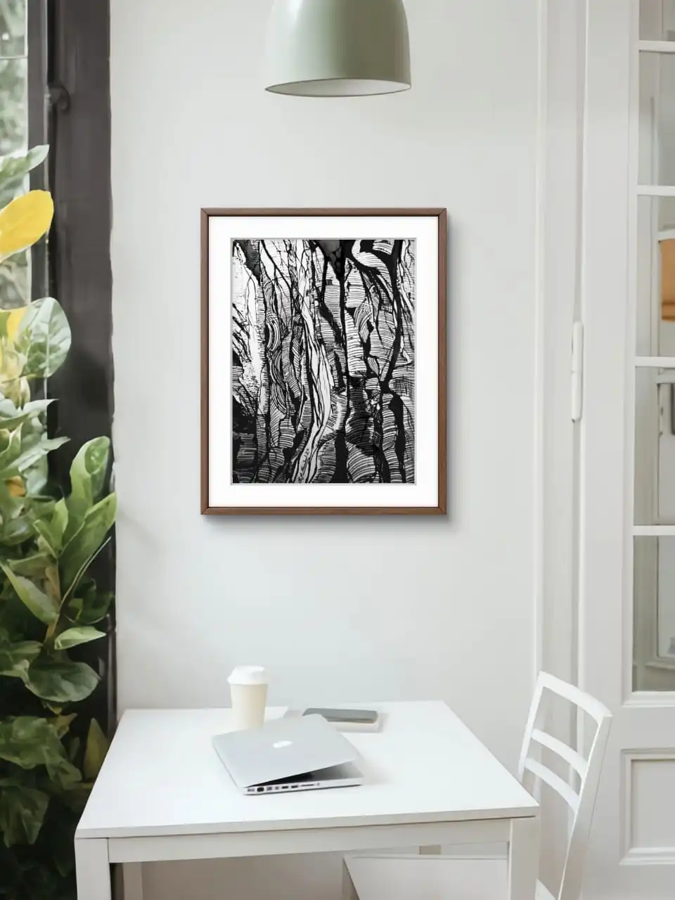 Echoes of Banyan Tree pen and charcoal sketch by Sabiha Hasan Sumbul, detailed banyan tree drawing