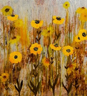 Original handmade floral painting, certified for authenticity, featuring vibrant colors and elegant design for home or office décor.