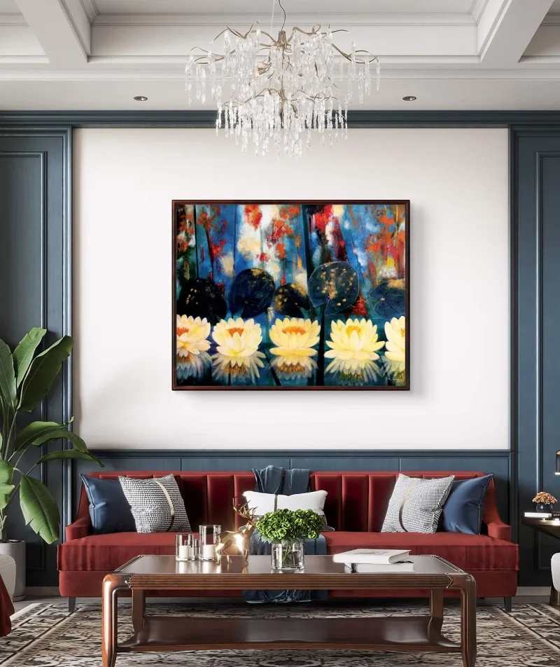 Handmade acrylic painting “Dancing Mood” by SHSWorks – contemporary wall décor, elegant and vibrant canvas art