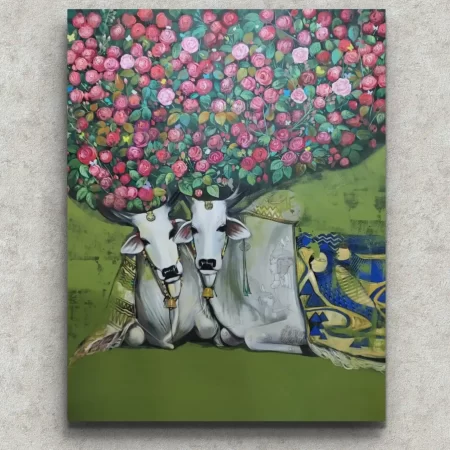 Quality Time Canvas Painting contemporary artwork 4x5 feet