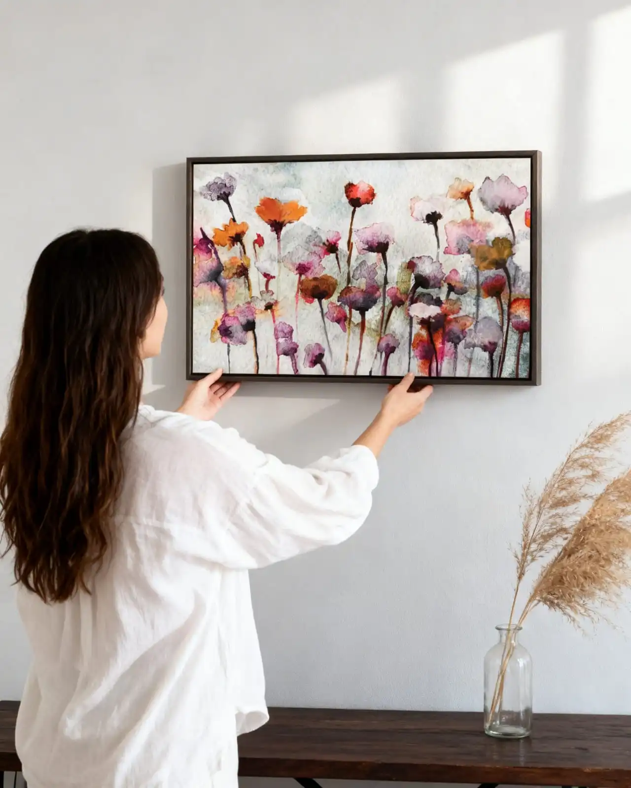 Soft Bloom floral canvas print on premium cotton canvas