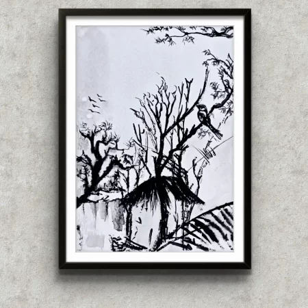 New Beginning black and white canvas artwork