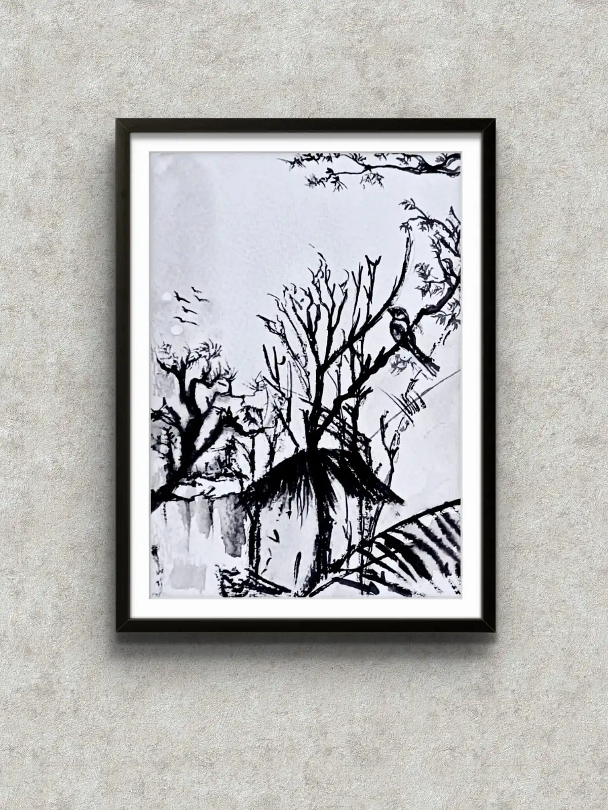 New Beginning black and white canvas artwork